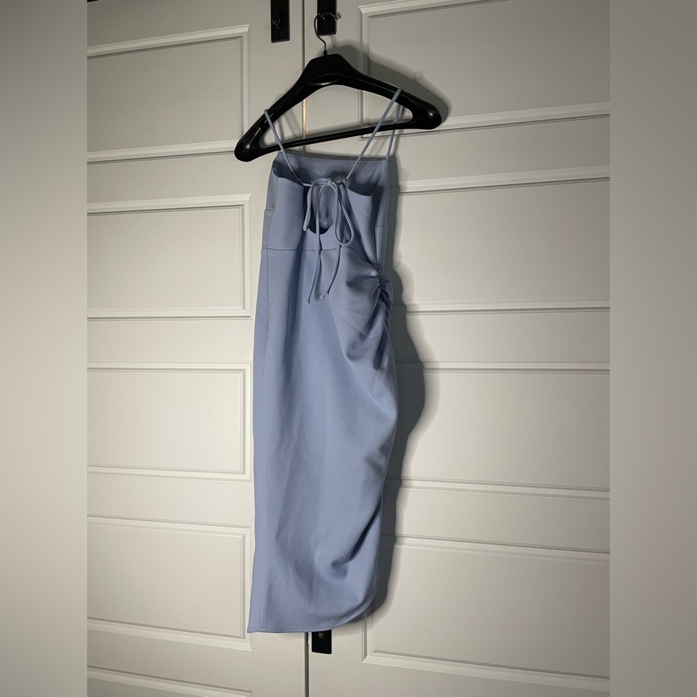 C/MEO Collective Good Thing Light Blue Ruched Midi Dress - Picture 7 of 10
